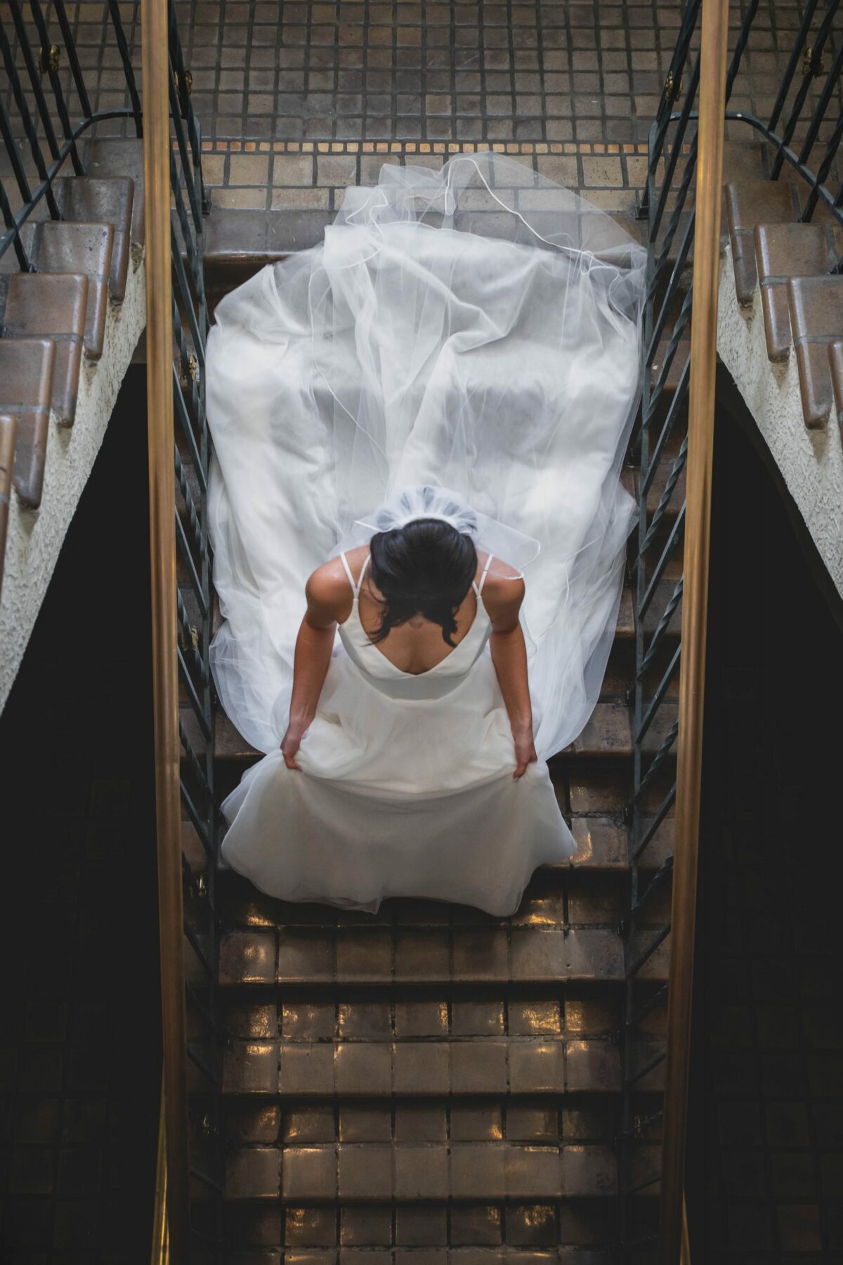 Bride Going Down Wedding Dress