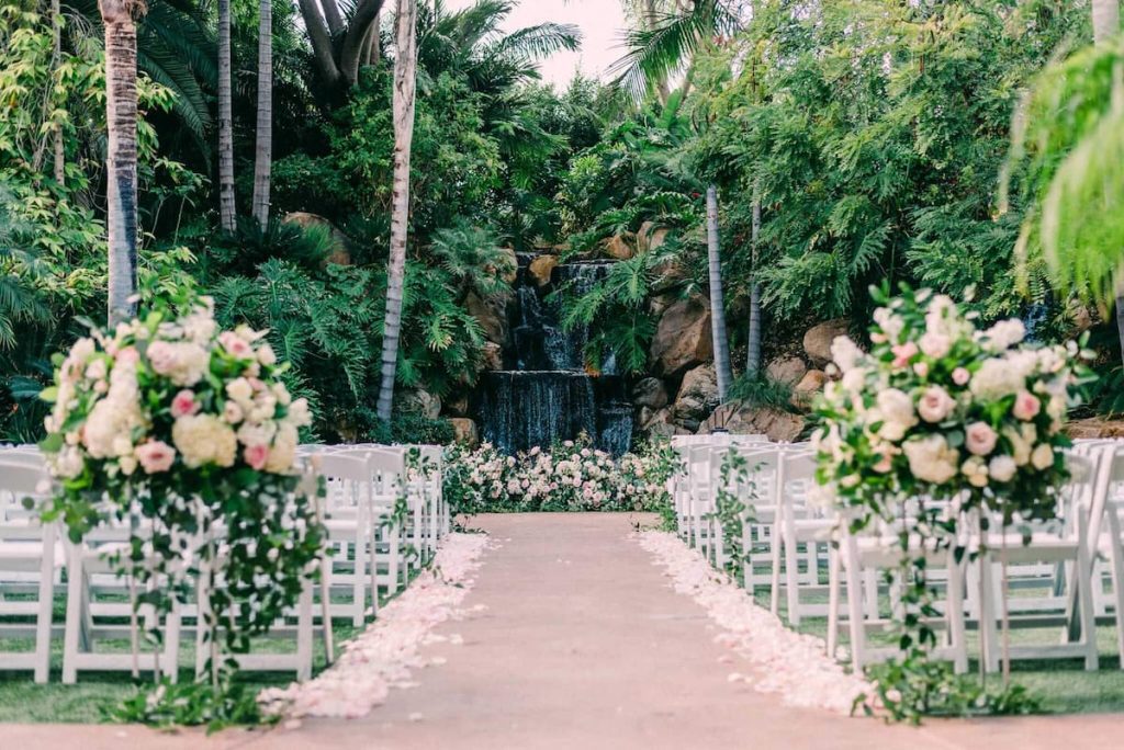 Outdoor Wedding Ceremony At The Grand Tradition Estate And Gardens In San Diego, Ca